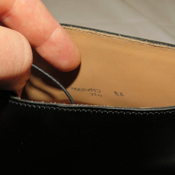 Peal Co Crockett Jones Black Wingtip Boots 8D NWB - Picture 11 of 12